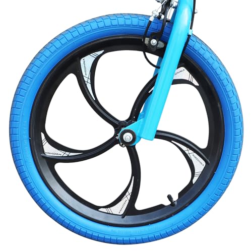 BALINGE 20" Aluminum Alloy One-Piece Bike Wheels – 5-Spoke Rim with Disc Brake & Freewheel Hub, 420mm Diameter, 30mm Width, Schrader Valve,Nylon Brake Pads, Solid axles，for Mountain/Folding/Kids/BMX Bikes - Image 2