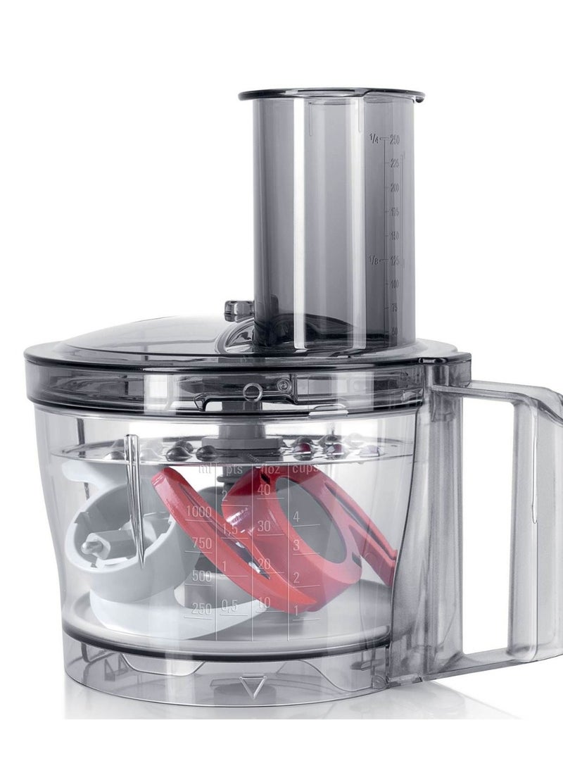 بوش محضر طعام Bosch MultiTalent 3، سعة 2.3 لتر، قدرة 800 واط، سرعتان مع خاصية التشغيل المتقطع (Pulse)، سرعة دوران 17000 دورة في الدقيقة، هيكل من الفولاذ المقاوم للصدأ المصقول (MCM3421M). 2.3 L 800 W MCM3421M - Image 3