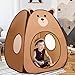 Lucky castle Kids Play Tent Lucky Castle Pop Up Tent for Kid Cute Tent for Boys and Girls Indoor Outdoor Play Tent with Storage Bag Perfect Kids GiftBrown Bear - Image 2