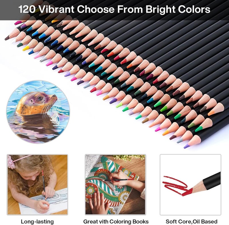 MIAOKE 145-Piece Drawing Art Supplies with Sketchbook, Including Sketch Book, Graphite, Coloured Pencils and Sketch Pencils, Suitable for Beginners and Professional Artists - Image 4