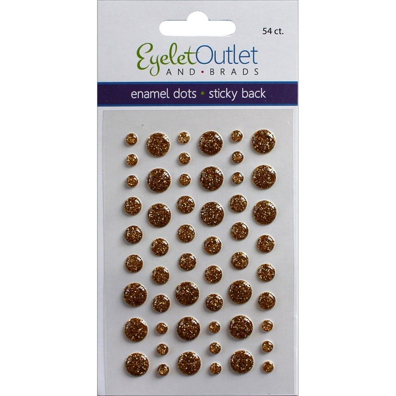 Eyelet Outlet AdhesiveBack Enamel Dots 54PkgGlitter Gold