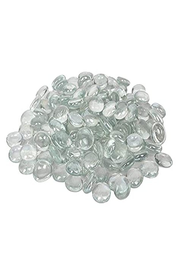 VANNEF Decorative Super Shiny Glossy Glass Pebbles Stone for Vase Fillers Plant Pots Home Garden & Outdoor Decoration (Transparent White & Green, 950gm) - Image 4