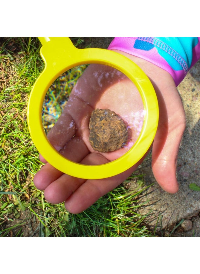 Get Out! - Get Out Magnifying Glasses For Classroom - 6 Pack Shatterproof Hand Held Magnifying Glass For Students With Stand- Preschool Class Set Of Lightweight Plastic Plant Leaf And Insect Magnifier Glass - Image 1