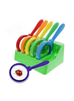 Get Out Magnifying Glasses For Classroom - 6 Pack Shatterproof Hand Held Magnifying Glass For Students With Stand- Preschool Class Set Of Lightweight Plastic Plant Leaf And Insect Magnifier Glass