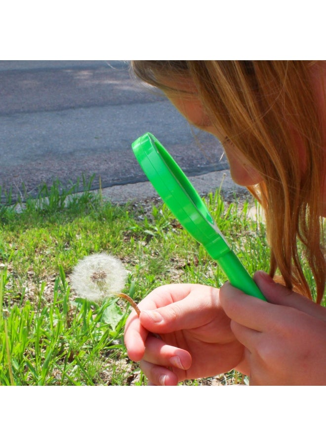 Get Out! - Get Out Magnifying Glasses For Classroom - 6 Pack Shatterproof Hand Held Magnifying Glass For Students With Stand- Preschool Class Set Of Lightweight Plastic Plant Leaf And Insect Magnifier Glass - Image 1