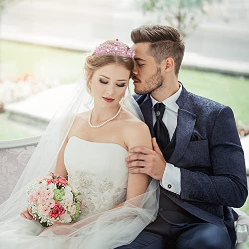 Didder Pink Crystal Tiaras for Women, Princess Crown with Comb Wedding Tiaras and Crowns for Women Tiaras for Girls Birthday Party Hair Accessories Bride Headband Bride for Prom Christmas - Image 4