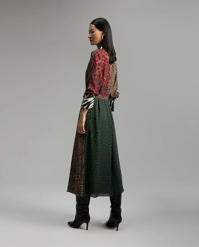 Lola Casademunt Contrast animal print dress