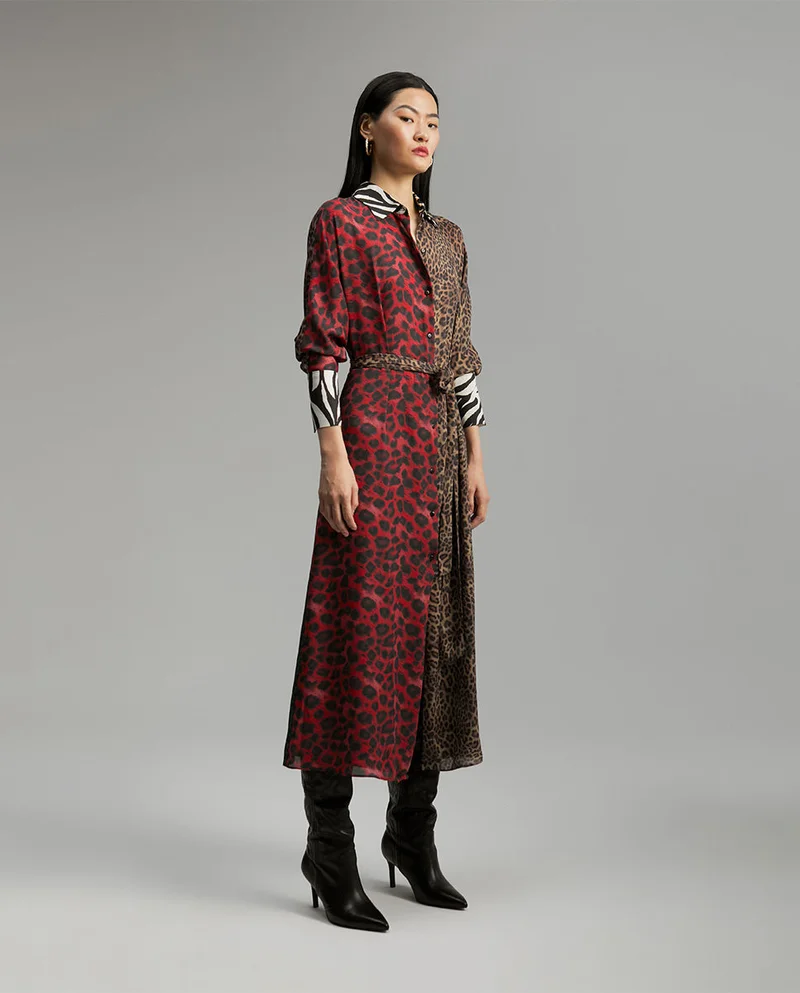 Lola Casademunt Contrast animal print dress