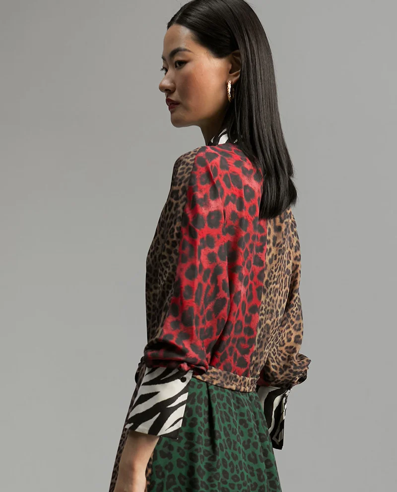 Lola Casademunt Contrast animal print dress