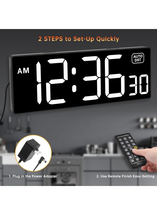 Soobest Soobest Digital Wall Clock with Seconds for Gym, Remote Countdown Timer Large LED Display 5 Dimmer (White)  - Image 4