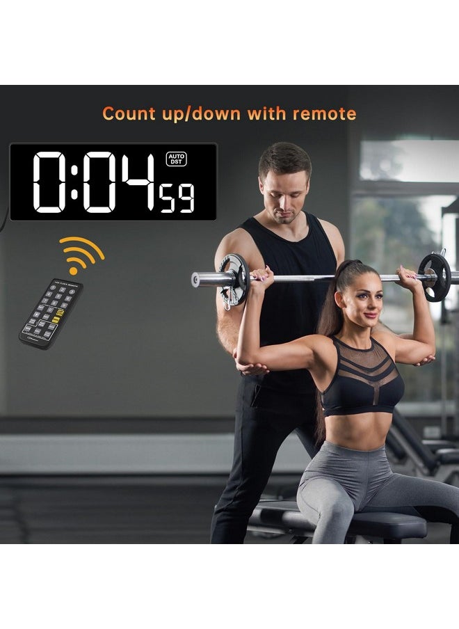 Soobest Soobest Digital Wall Clock with Seconds for Gym, Remote Countdown Timer Large LED Display 5 Dimmer (White)  - Image 3