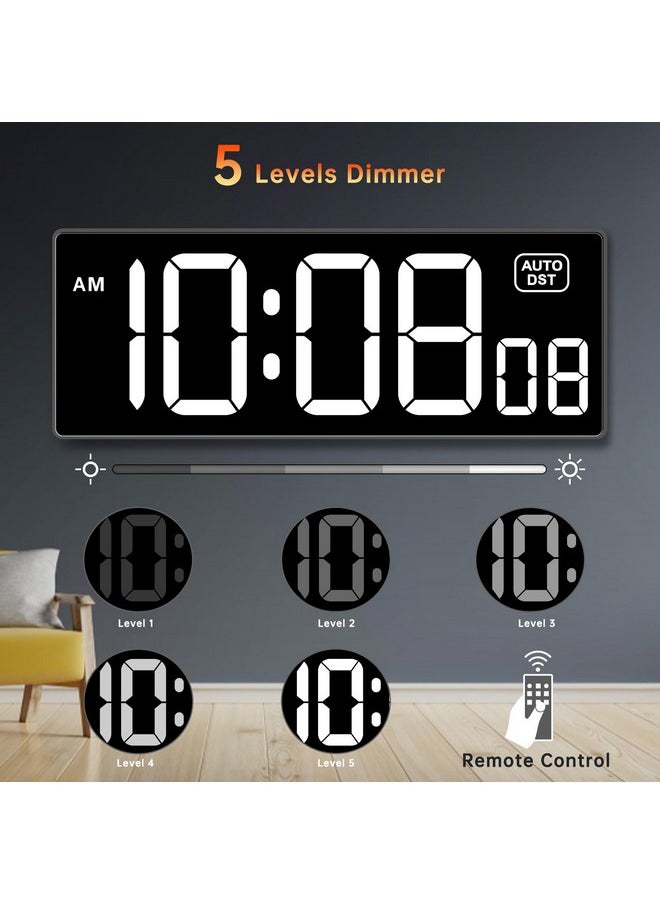Soobest Soobest Digital Wall Clock with Seconds for Gym, Remote Countdown Timer Large LED Display 5 Dimmer (White)  - Image 2