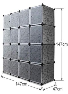 Generic 16 Cube Storage Cupboard Cabinet Wardrobe (BLACK)  - Image 3