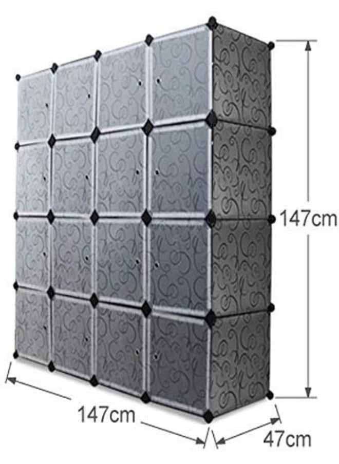 Generic 16 Cube Storage Cupboard Cabinet Wardrobe (BLACK)  - Image 3