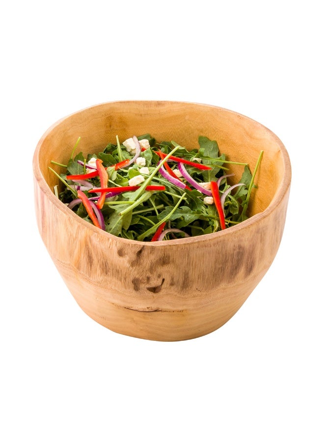 Restaurantware Nature Tek 9.75 Inch Rustic Serving Bowl, 1 Handmade Decorative Salad Bowl - Shatter-Proof, Scratch-Resistant, Natural Wood Rustic Bowl, Sustainable, For Fruit And Appetizers - Image 2