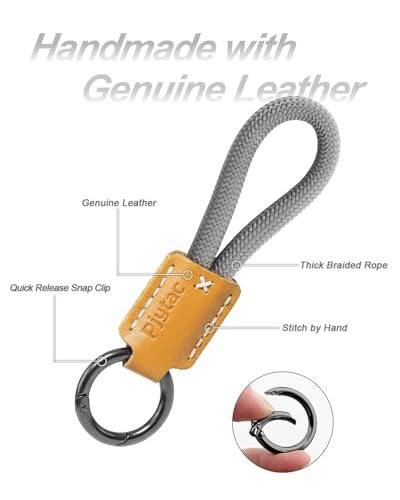 PJYTAC Keychain for Car Keys, Short Key Lanyard for Women Men, Leather Rope Car Key Holder Key Chain with D Key Ring, Accessories Kit Phone Tether Tab - Image 5