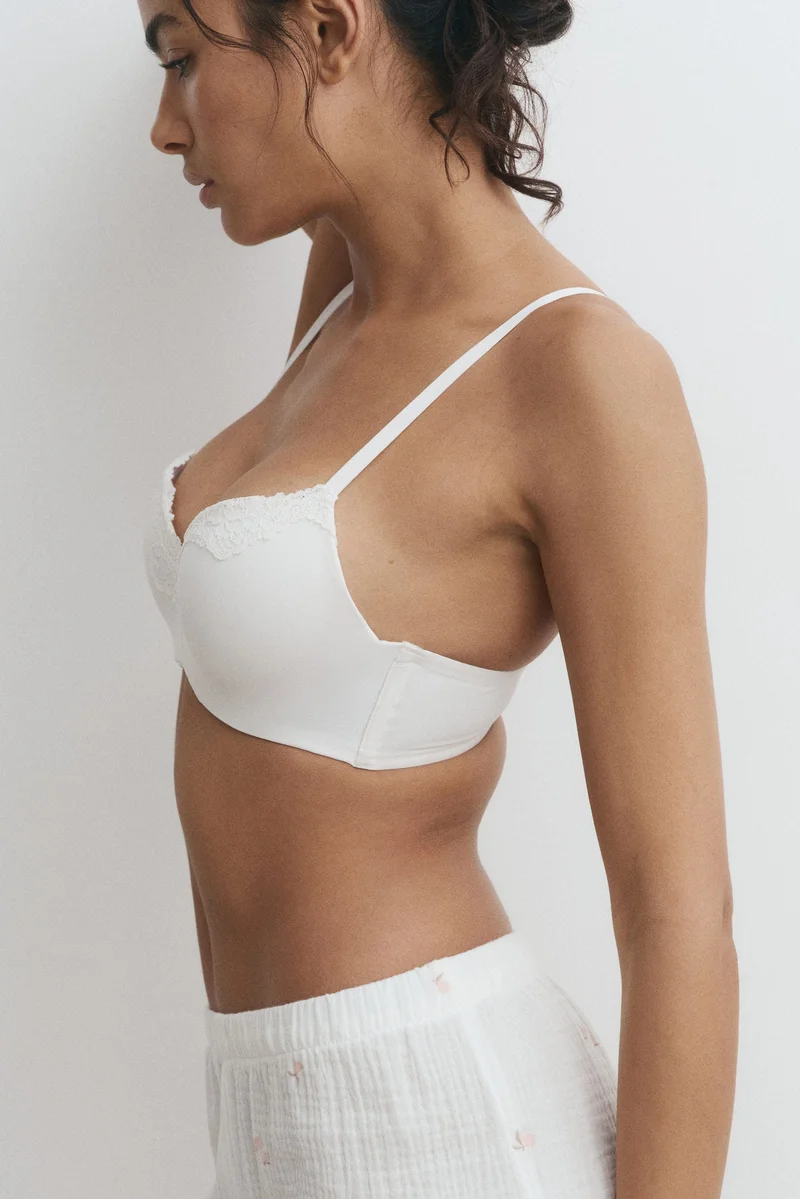H&M Microfibre and lace push-up bra