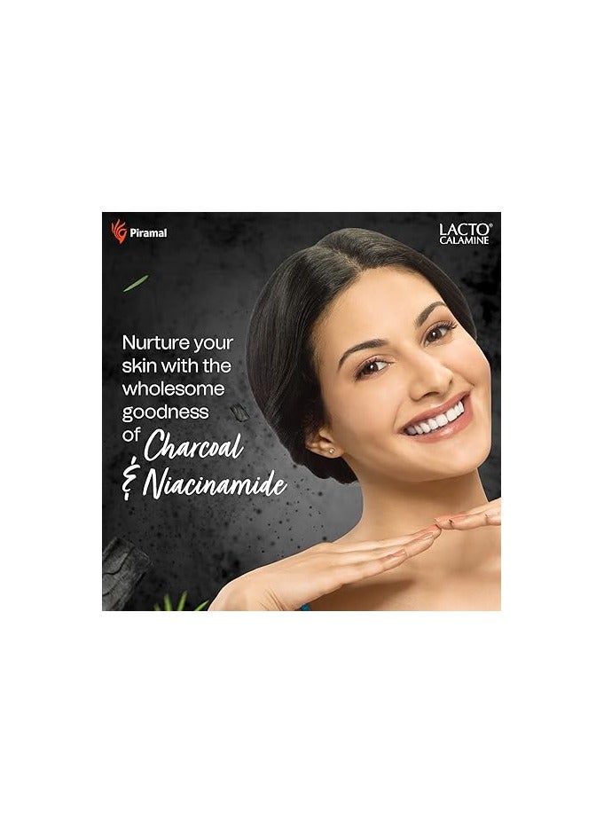 Lacto Calamine Charcoal Foaming Face wash Deep skin Detox Cleanse skin impurities With Built in foaming Brush Sulphate free Face wash - Image 2
