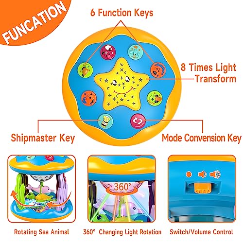 Letapapa Baby Toys 6 to 12 Months 4 in 1 Musical Rotating Projector Tummy Time Light Up Infant Toys For 69 1218 Months Learning Toy Birthday Gifts for Baby Toddlers 1 2 3 Years old Boys Girls - Image 5