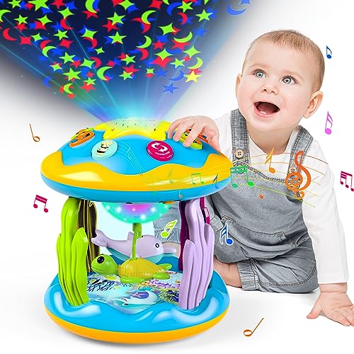 Letapapa Baby Toys 6 to 12 Months 4 in 1 Musical Rotating Projector Tummy Time Light Up Infant Toys For 69 1218 Months Learning Toy Birthday Gifts for Baby Toddlers 1 2 3 Years old Boys Girls - Image 1