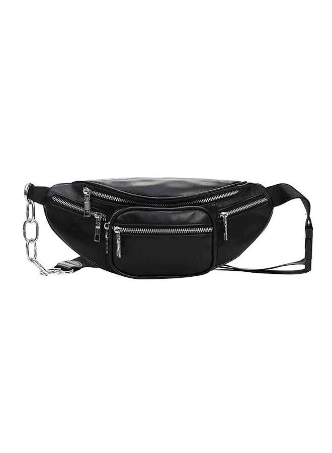 Fashion Street Zippered Waist Bag Black
