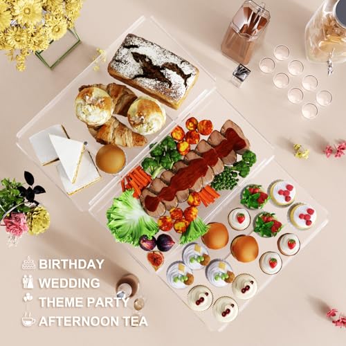 Bakzon Upgraded Dessert Table Display Set, Acrylic Cupcake Buffet Dessert Risers Stands, Tier Serving Trays Holder for Weddings Baby Shower Tea Party - Image 5
