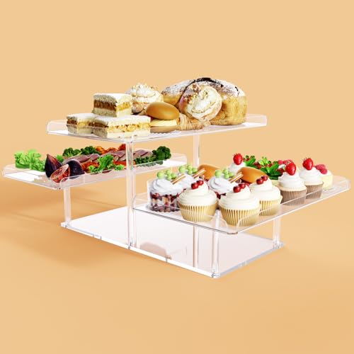 Bakzon Upgraded Dessert Table Display Set, Acrylic Cupcake Buffet Dessert Risers Stands, Tier Serving Trays Holder for Weddings Baby Shower Tea Party - Image 2