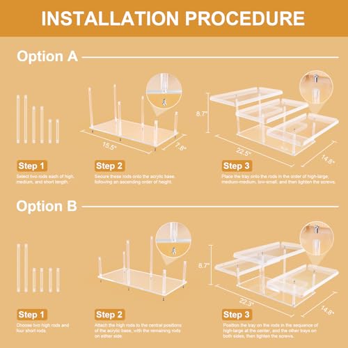 Bakzon Upgraded Dessert Table Display Set, Acrylic Cupcake Buffet Dessert Risers Stands, Tier Serving Trays Holder for Weddings Baby Shower Tea Party - Image 3