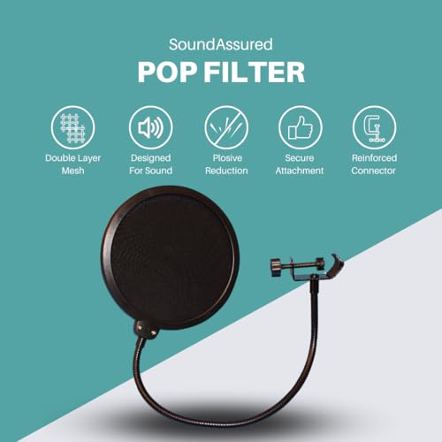 SoundAssured Pop Filter For Studio Microphone, Pop Shield Mic Wind Screen For Better Vocal Recordings - Image 2