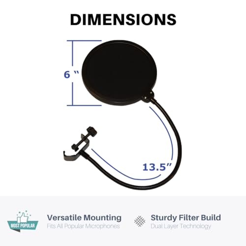 SoundAssured Pop Filter For Studio Microphone, Pop Shield Mic Wind Screen For Better Vocal Recordings - Image 3