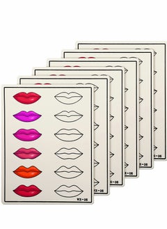 Excefore Lip Practice Skin, 6 Sheets Microblading Skin Fake Skins Silicone Makeup Supplies  - Image 1