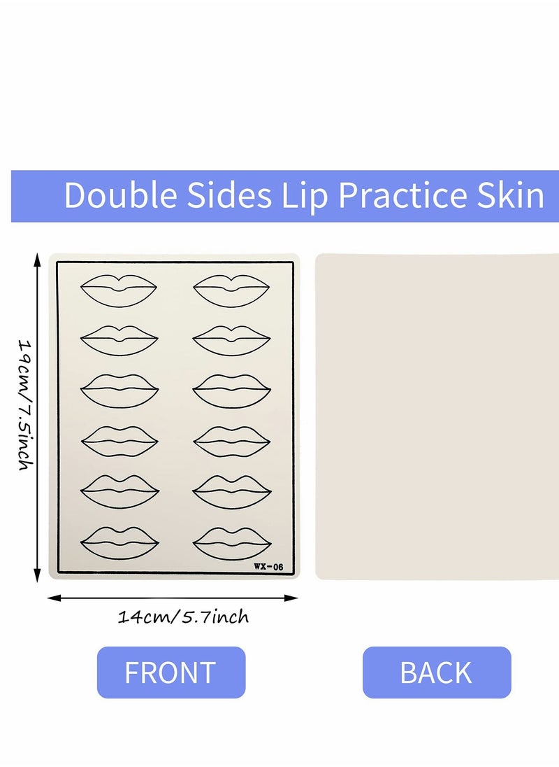 Excefore Lip Practice Skin, 6 Sheets Microblading Skin Fake Skins Silicone Makeup Supplies  - Image 2