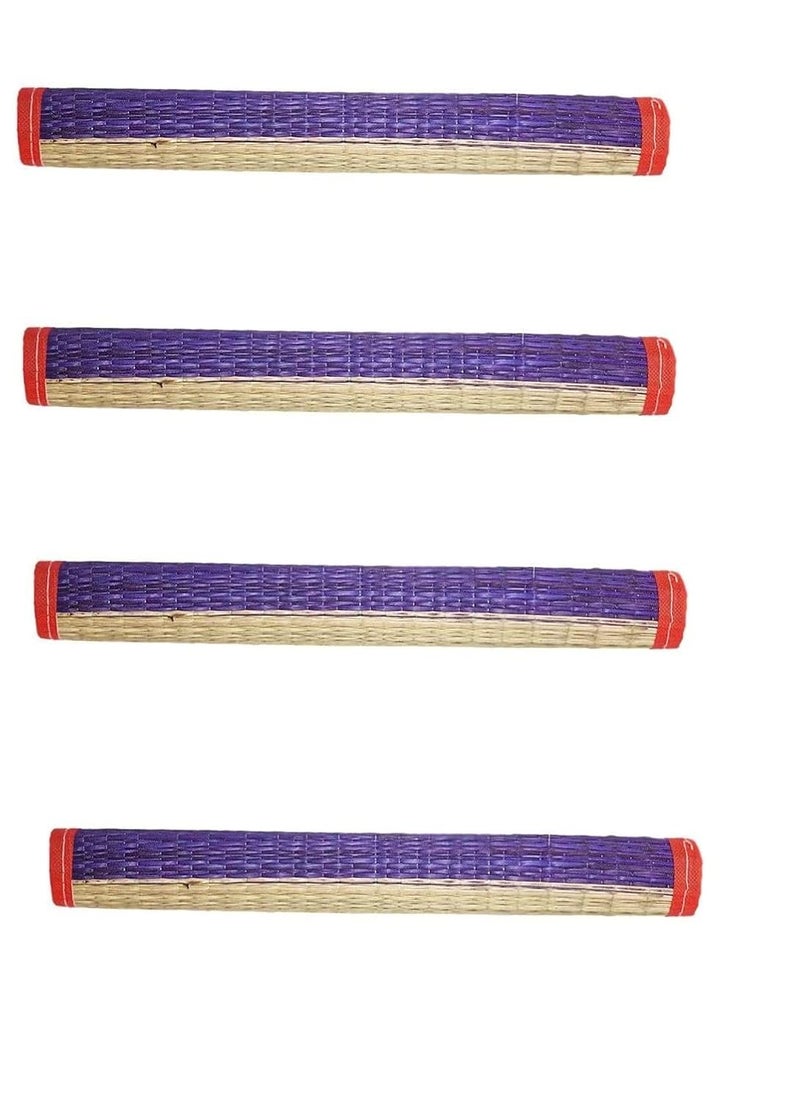 BHAKTI 2 SHAKTI MAKING WORSHIP SPECIAL Bhakti2Shakti Handmade kusha grass mat Kusha Grass Pooja Aasan 2 border Sitting Floor Mats Kushaasan Ecofriendly mat with Color Border 4 pieces - Image 3