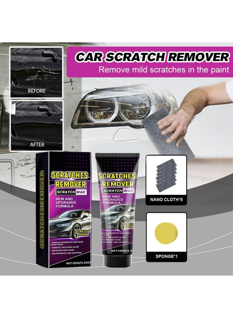 Excefore Nano Sparkle Cloth Car Scratch Remover Set, New Nano Sparkle Cloth and Car Scratch Repair Paste,Car Scratch Repair Paste Polishing Wax with Sponge for Car Various Surfaces,Deep Scratch Repair (1 PCS) - Image 2