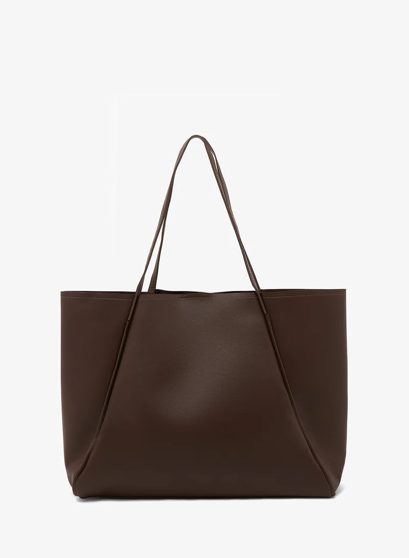 جلاموروس Oversized Faux Leather Tote Bag