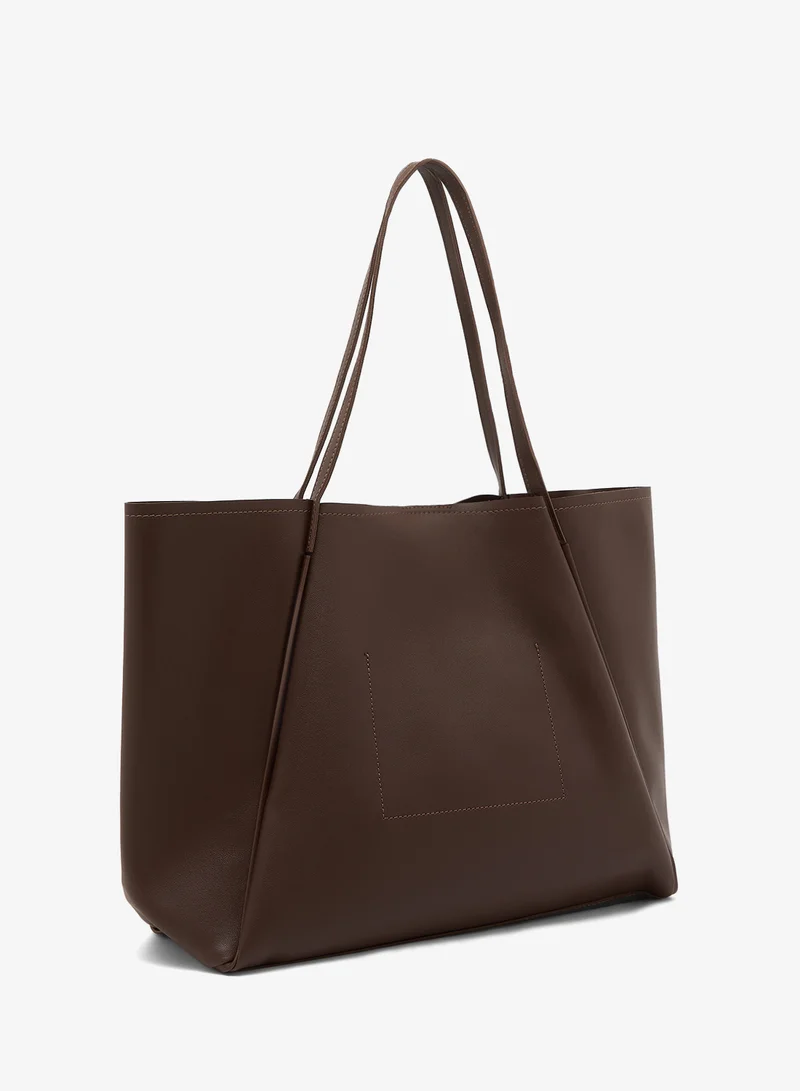 جلاموروس Oversized Faux Leather Tote Bag