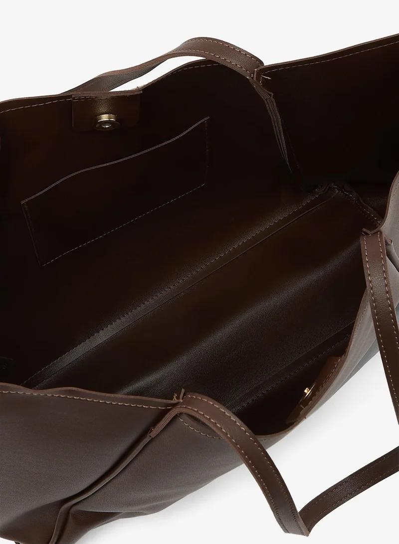 Glamorous BROWN Oversized Faux Leather Tote Bag for Women | Best Price UAE