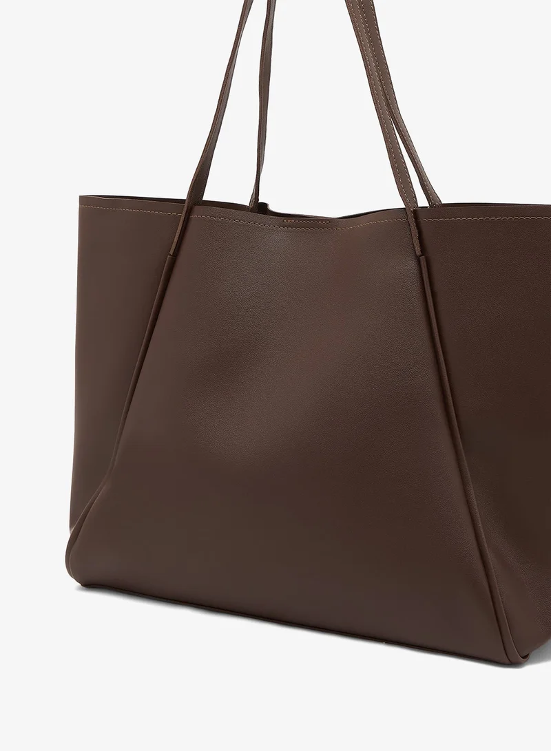 Glamorous BROWN Oversized Faux Leather Tote Bag for Women | Best Price UAE