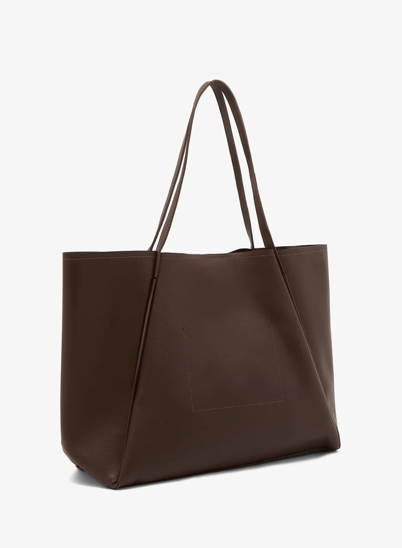 Glamorous BROWN Oversized Faux Leather Tote Bag for Women | Best Price UAE