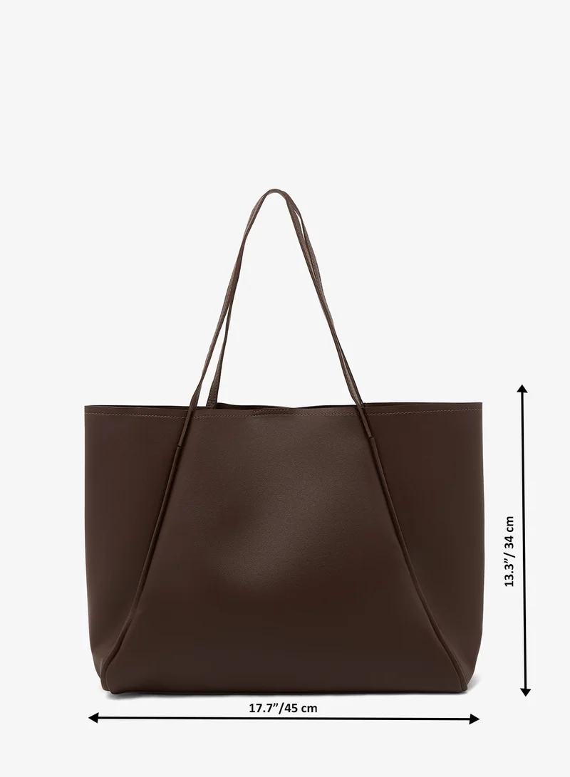 Glamorous BROWN Oversized Faux Leather Tote Bag for Women | Best Price UAE