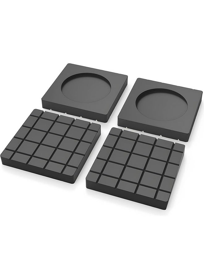 Generic 4 Pieces Washing Machine Anti-Vibration Pads, Shock Absorption Non-Slip Grip Feet Pads, Black Rubber Anti-Vibration Pads for Washing Machines and Dryers, Washing Machine Feet Pads  - Image 1