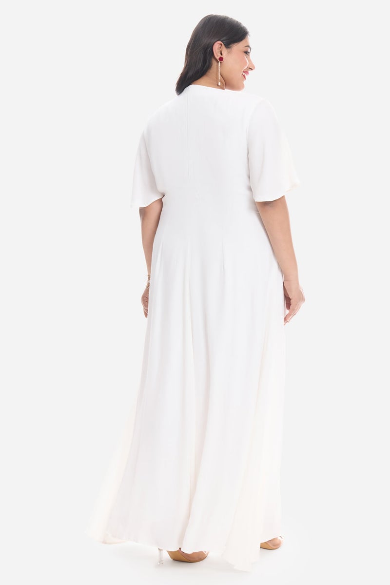 Virgio Solid Viscose Maxi Plus Size Dress With Side Slit for Women - Image 5