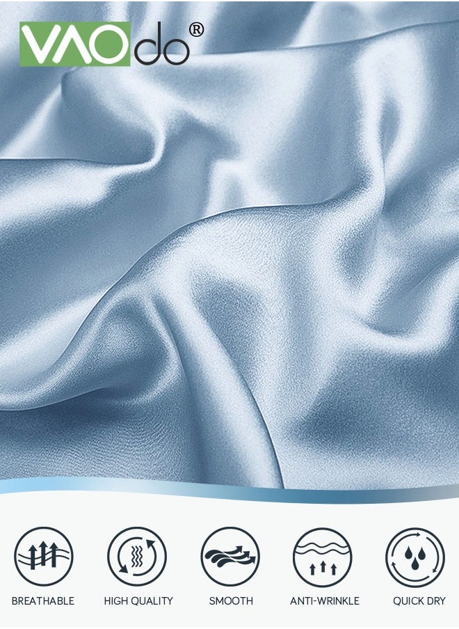 VAOdo 2PCS Satin Pillowcases for Hair and Skin Super Soft and Cooling Similar to Silk Pillow Cases 2 Pack with Envelope Closure Gift for Women Men  - Image 4