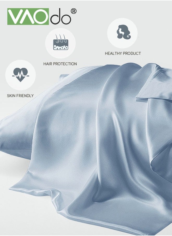 VAOdo 2PCS Satin Pillowcases for Hair and Skin Super Soft and Cooling Similar to Silk Pillow Cases 2 Pack with Envelope Closure Gift for Women Men  - Image 2