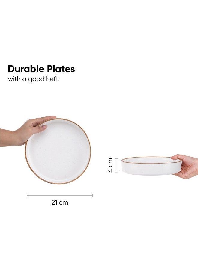 Shay طقم أطباق باستا سيراميك قابلة للتكديس من شاي، 22 سم، 2 قطعة، أبيض | تشطيب غير لامع | طبق باستا سيراميك | طبق عميق | وعاء سيراميك | طبق تقديم باستا (طبق باستا قابل للتكديس - حافة بيضاء) - Image 3