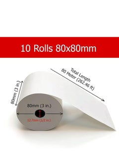 Terabyte Receipt Thermal POS Paper Roll 80mm, Bill Paper Receipt Roll 80 METERS Guaranteed Length, Thermal Receipt Cash Register Paper Roll for OSCAR EPOS E-POS Epson Star Fujitsu Sewoo POS Printers (10)  - Image 3