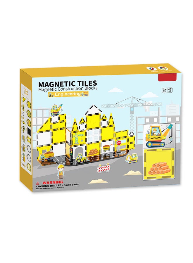 Colorful Parent-child DIY Collage Magnetic Film Children's Interactive Early Education Magnetic Building Blocks Educational Toys Wholesale-Specifications:077747-space Series Color Window Magnetic Sheets/39pcs  - Image 5