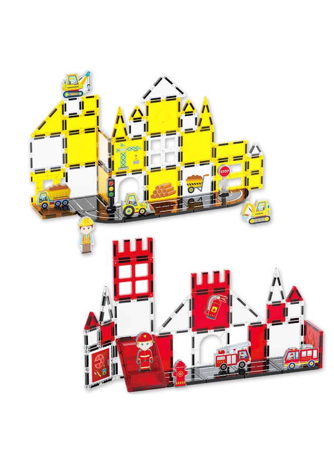 Colorful Parent-child DIY Collage Magnetic Film Children's Interactive Early Education Magnetic Building Blocks Educational Toys Wholesale-Specifications:077747-space Series Color Window Magnetic Sheets/39pcs  - Image 3