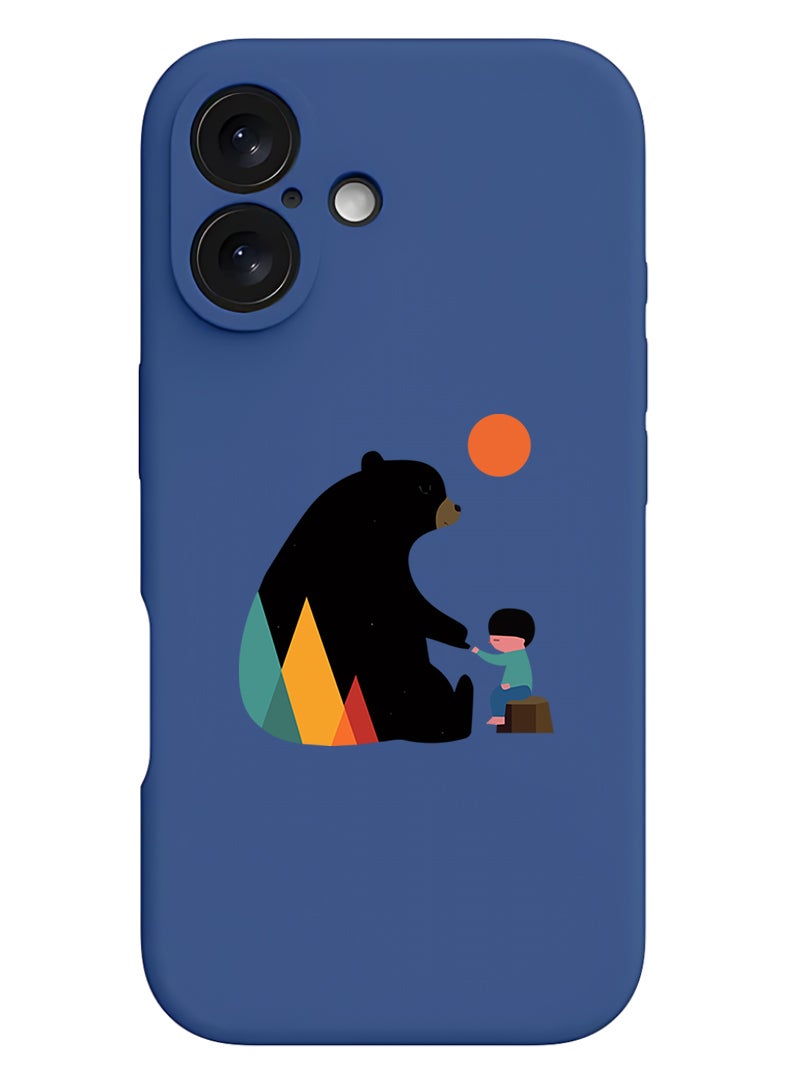 Theodor Protective Slim Fit Case Liquid Silicone Cover with Full Body Protection Anti-Scratch Shockproof Case For Apple iPhone 17 (Blue) Promise - Image 1