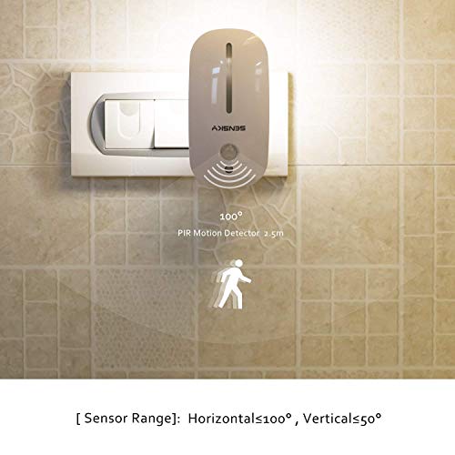 Sensky Motion Sensor Night Light Eye Friendly Front Low Light and Bright Back Light Design Night Lights for Bathroom Hallway (Warm White) - Image 5